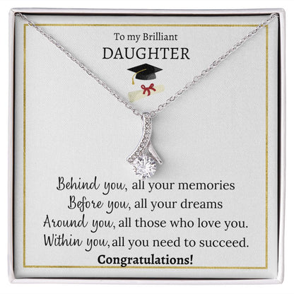 Alluring beauty necklace, graduation gift for brilliant daughter