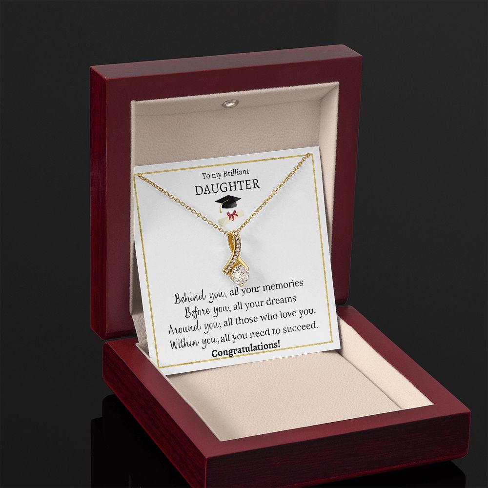 Alluring beauty necklace, graduation gift for brilliant daughter