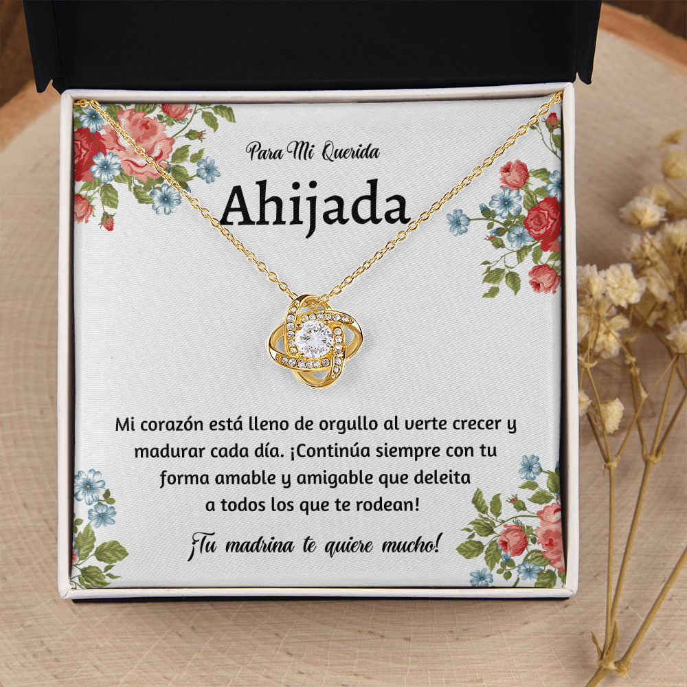 Love knot necklace, Spanish Goddaughter Gift, Ahijada para Navidad, Cumpleaños