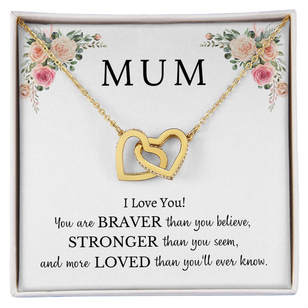 Interlocking hearts necklace, gift for Mum, Mother, for Mother's Day