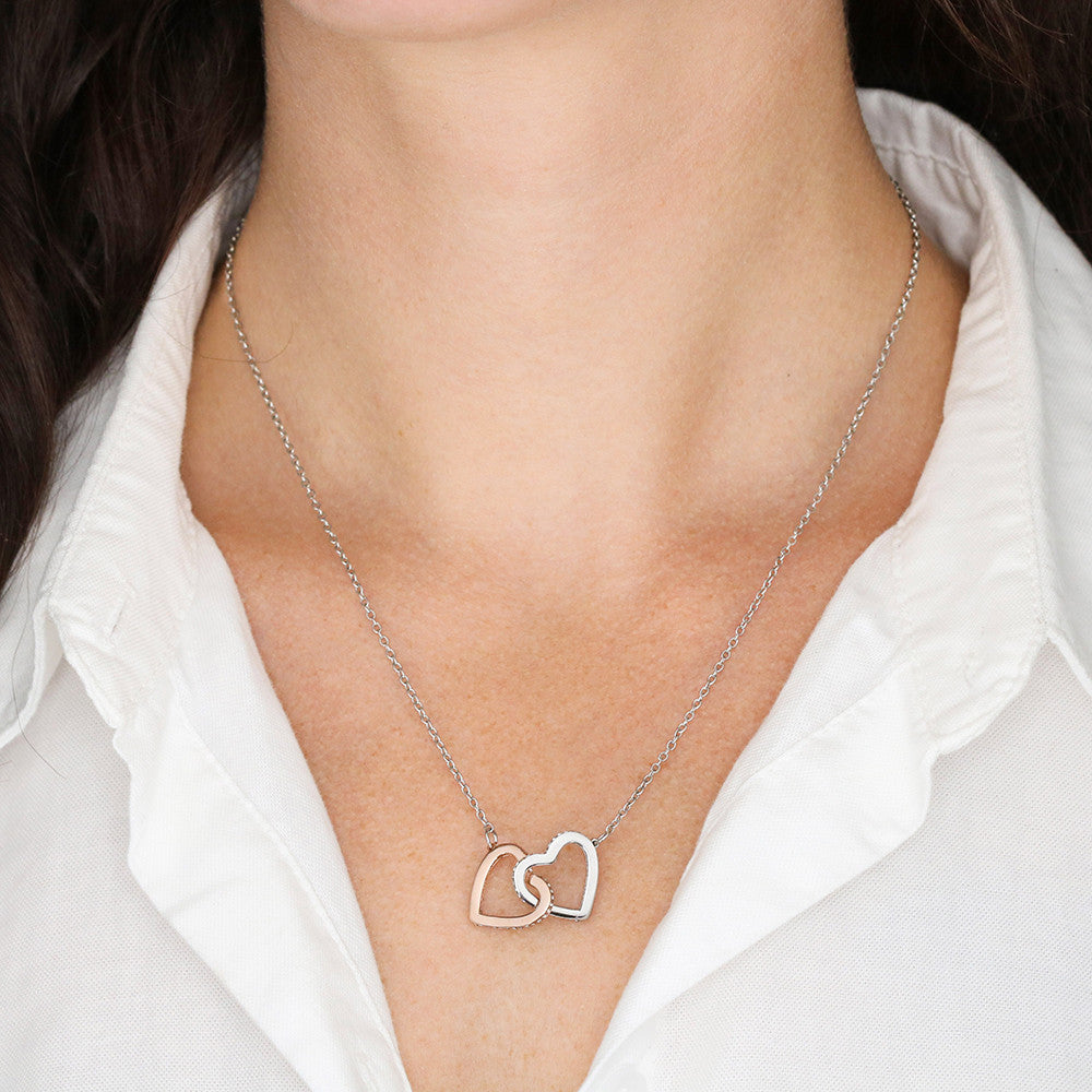 Interlocking Hearts Necklace for Sister, Hermana for thanksgiving, Christmas or any special occasion.