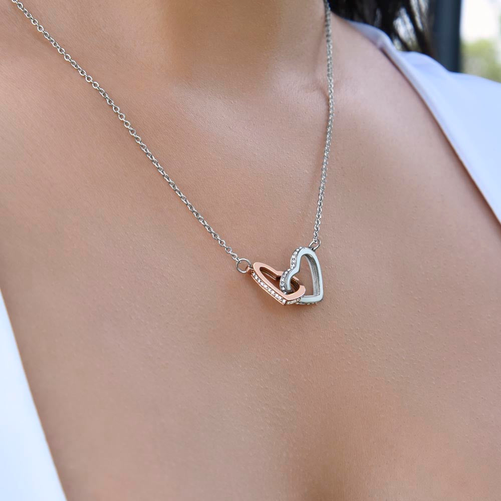 Interlocking hearts necklace, gift for grandmother granddaughter