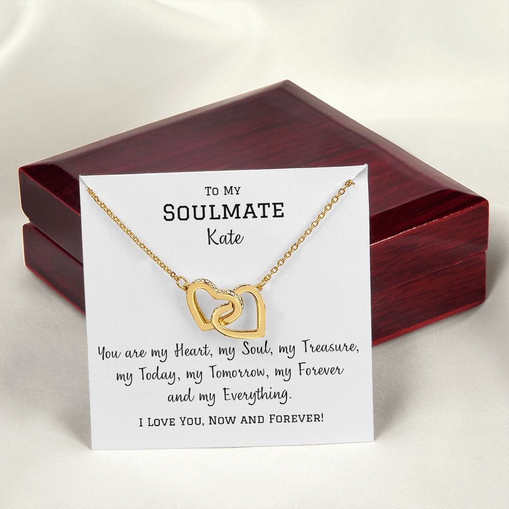 Interlocking hearts necklace, gift for soulmate, wife, girlfriend, fiancée, for her birthday, valentines day