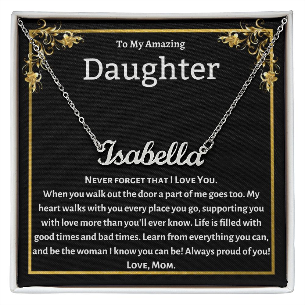 Custom name necklace, gift for amazing daughter on her birthday, graduation, Thanksgiving, Christmas