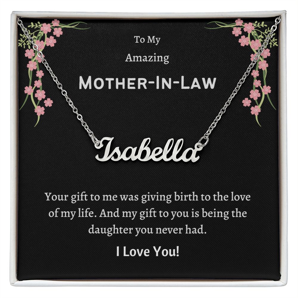 Custom Name necklace, gift for Mother-in-law for Mother's day, her birthday