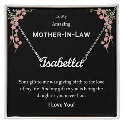 Custom Name necklace, gift for Mother-in-law for Mother's day, her birthday