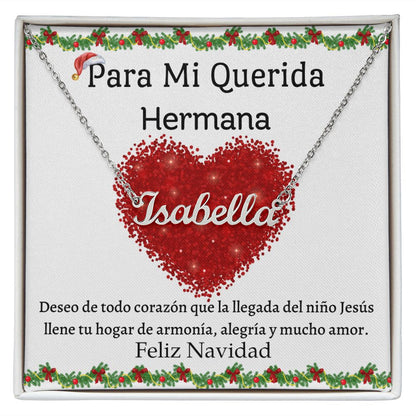 Collar Custom Name necklace, Regalo para querida hermana en Navidad.