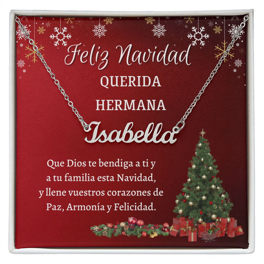 Name Necklace, regalo de navidad para hermana.