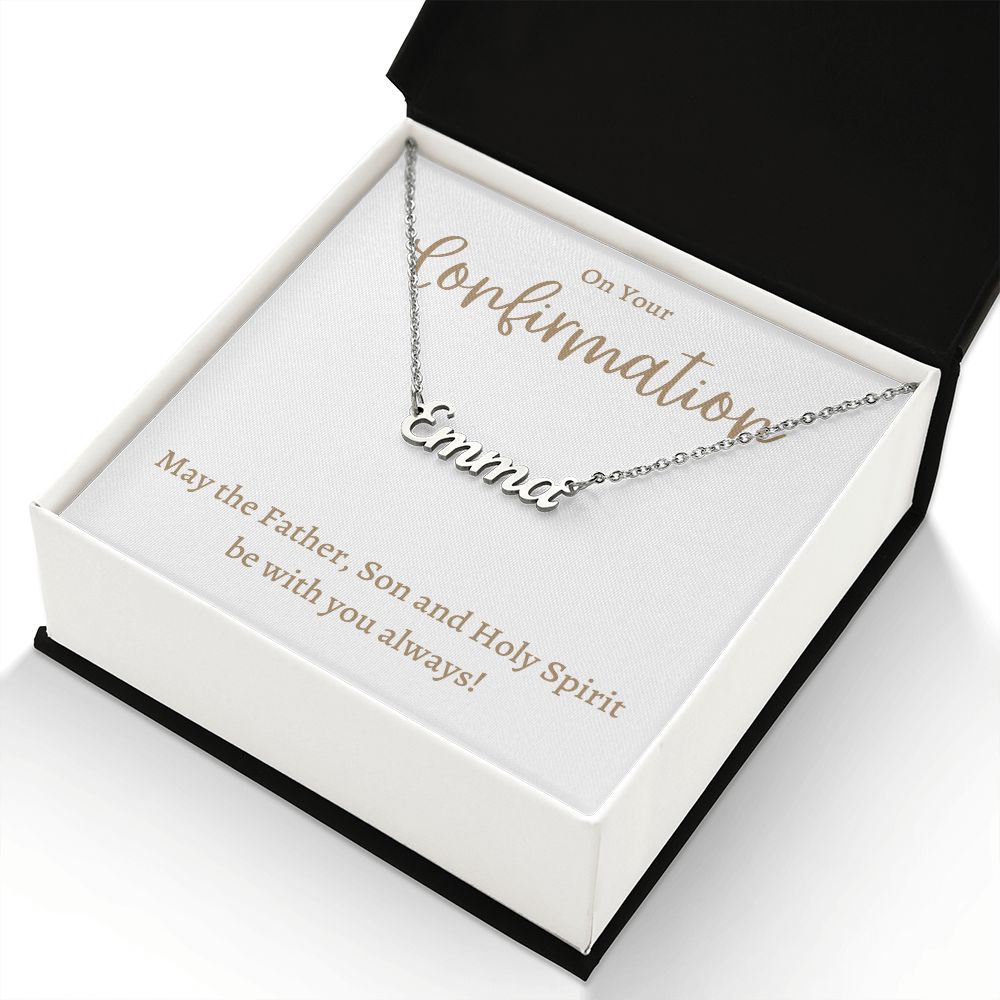 Custom name necklace, Confirmation gift for girl, Goddaughter, Daughter, Niece