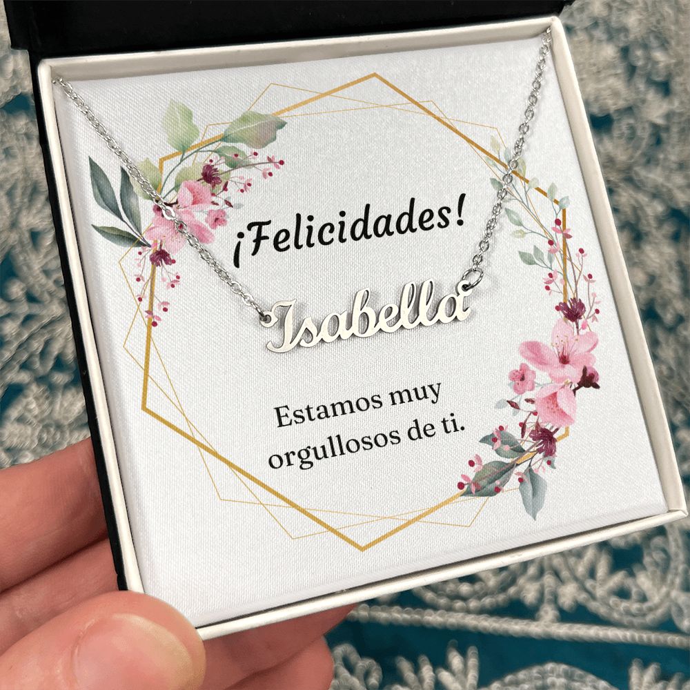 Collar Nombre Personalizado, Custom Name Necklace, regalo para chica, mujer para felicitarla, en su día de graduación, on her graduation