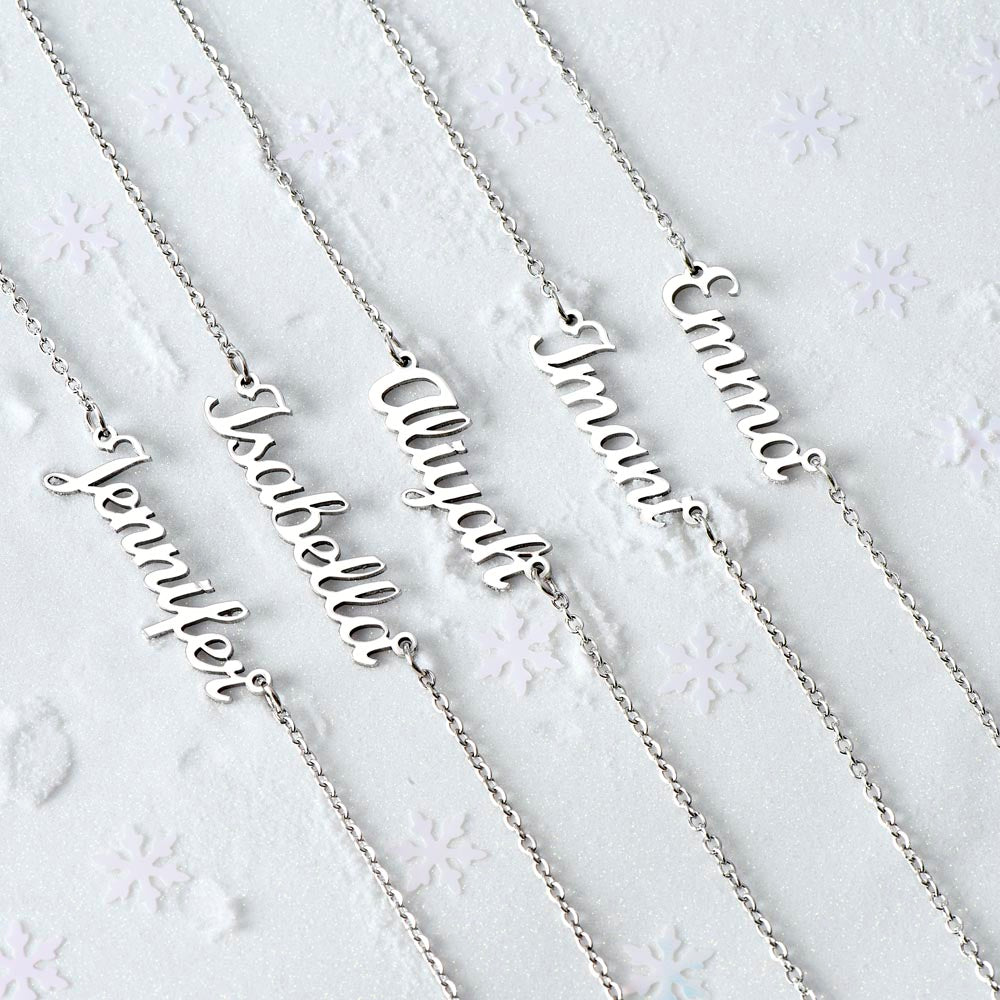 Custom Name Necklace with message card, gift for Fiancée for her birthday, valentines day, wedding