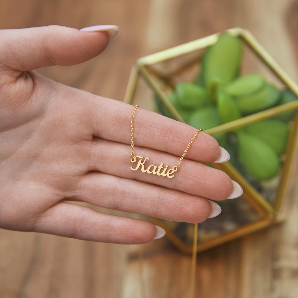 Custom Name Necklace, gift for granddaughter on her First Holy Communion