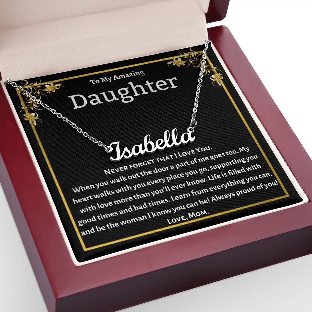 Custom name necklace, gift for amazing daughter on her birthday, graduation, Thanksgiving, Christmas