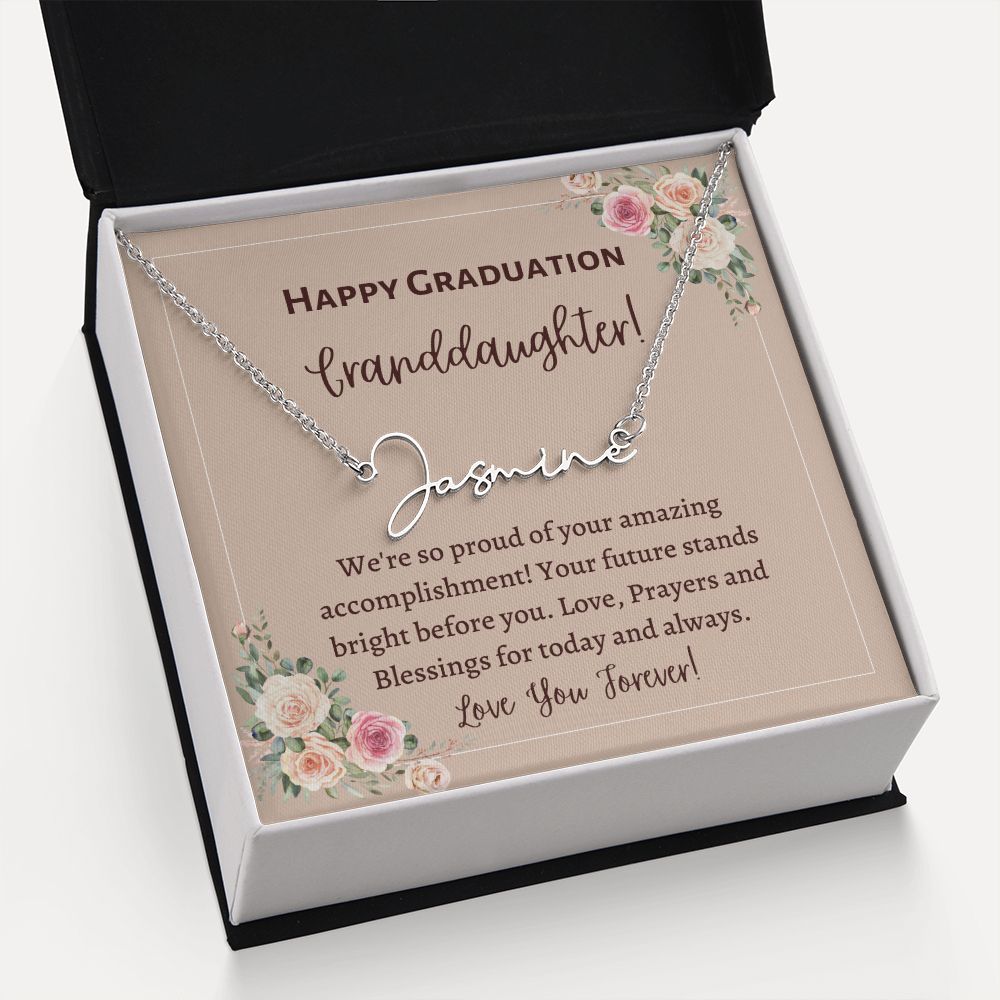 Signature Name necklace, gift for granddaughter on her graduation