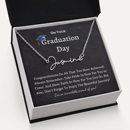 Signature Name necklace, gift for daughter, granddaughter, niece, friend on her Graduation, Class of 2023