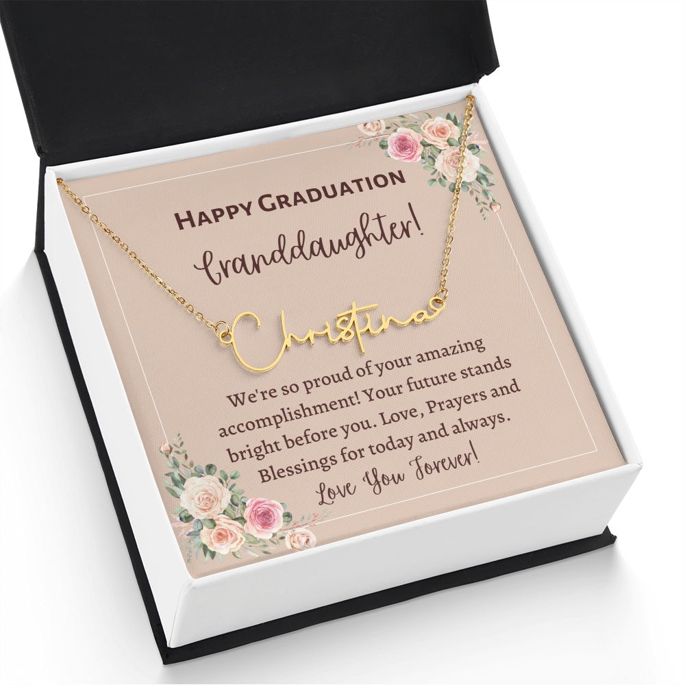 Signature Name necklace, gift for granddaughter on her graduation