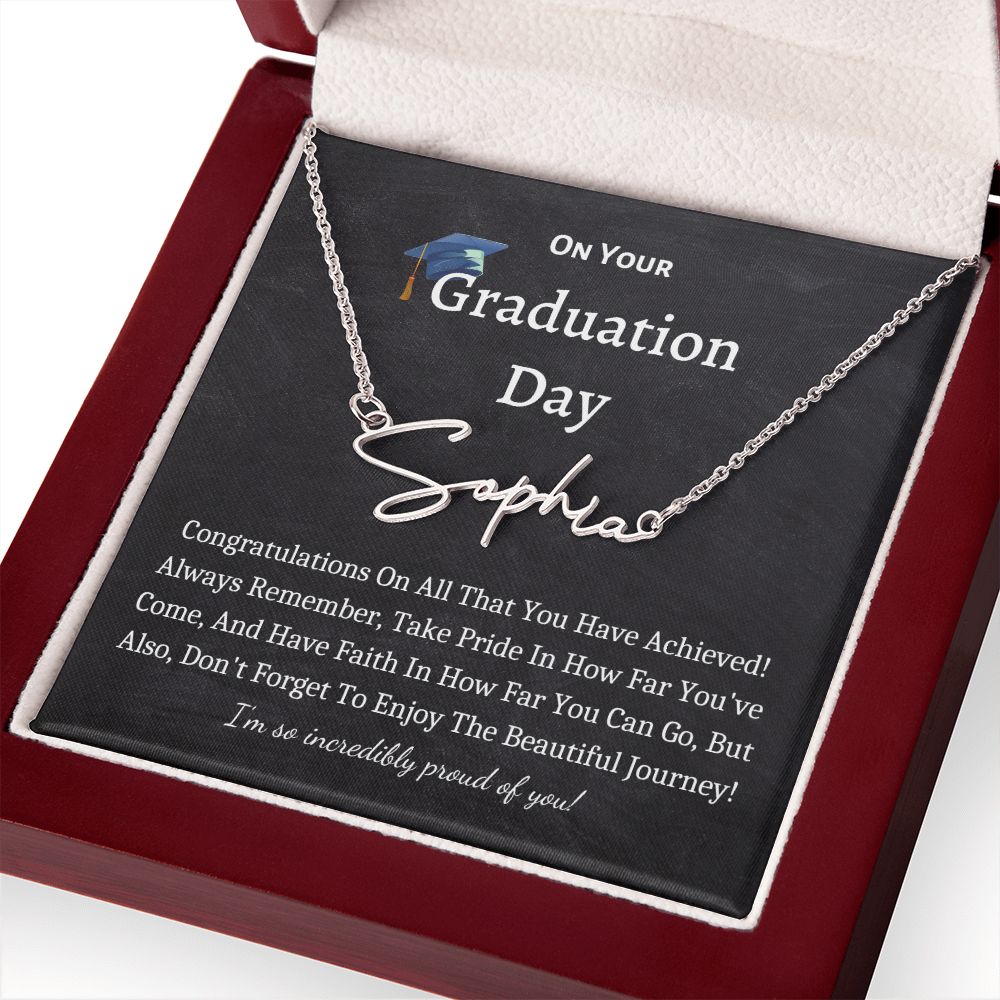 Signature Name necklace, gift for daughter, granddaughter, niece, friend on her Graduation, Class of 2023