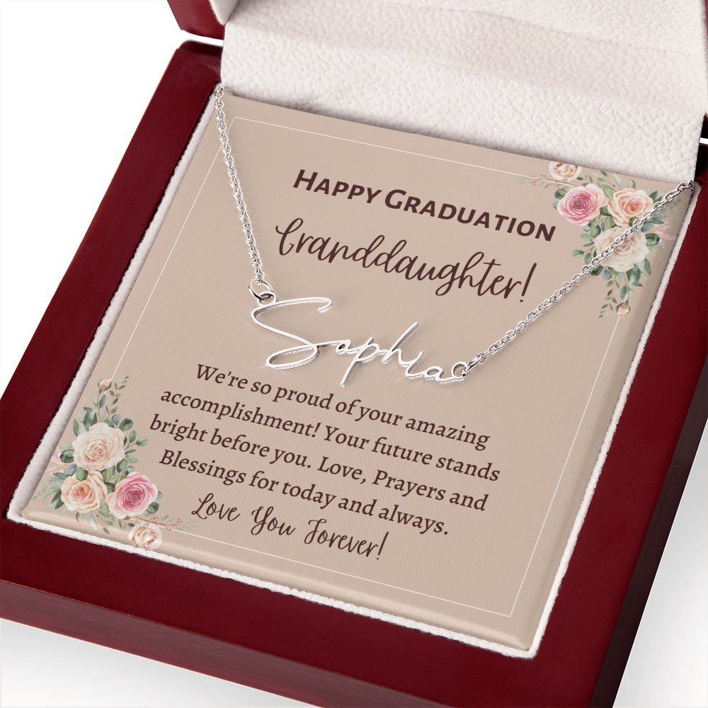 Signature Name necklace, gift for granddaughter on her graduation