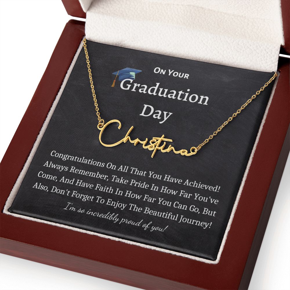 Signature Name necklace, gift for daughter, granddaughter, niece, friend on her Graduation, Class of 2023