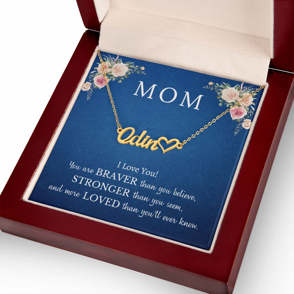 Name necklace with Heart, gift for Mom on Mother's Day, her birthday, Thanksgiving, Christmas