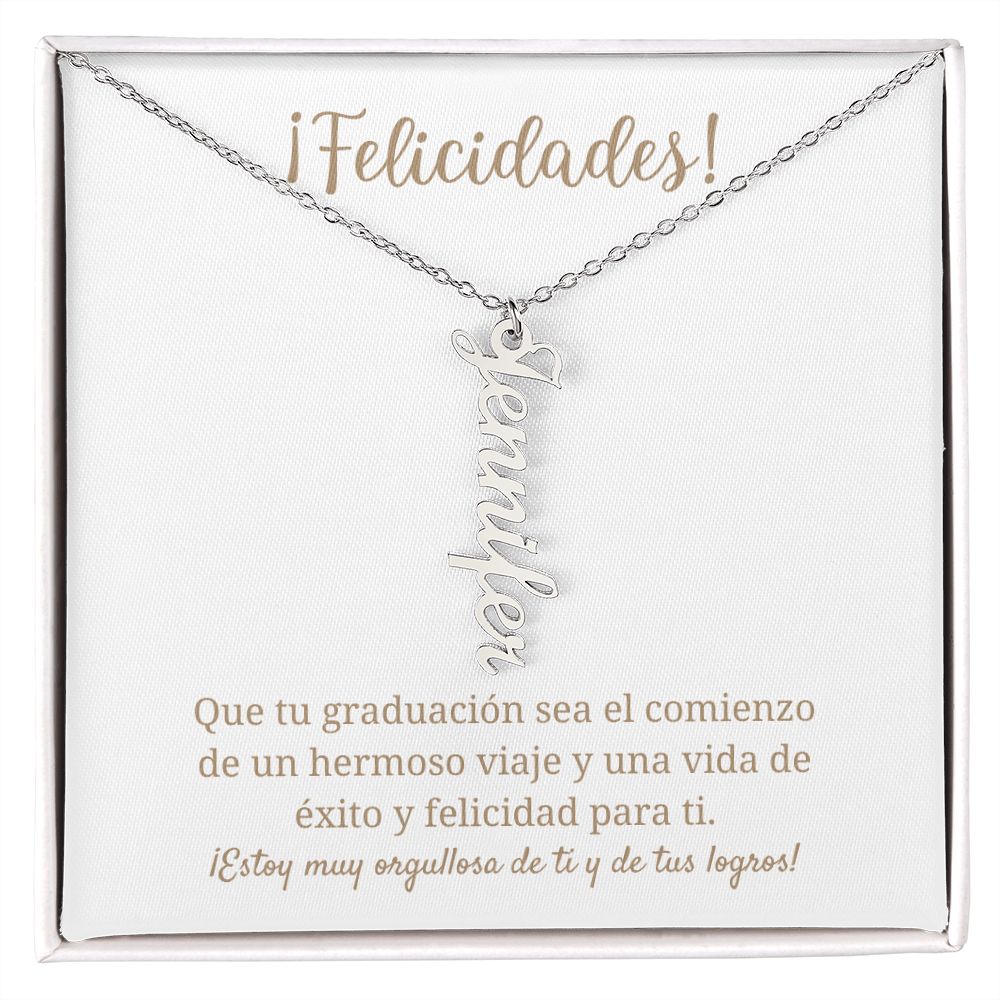 Collar Nombre Personalizado, Vertical Name Necklace, regalo para chica, mujer para felicitarla, en su día de graduación, on her graduation