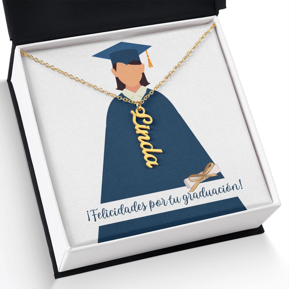 Collar Nombre Personalizado, Vertical Name Necklace, regalo para chica, mujer, hija, nieta, sobrina para felicitarla, en su día de graduación, on her graduation