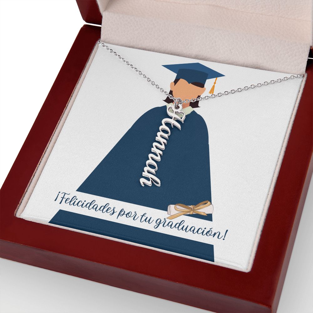 Collar Nombre Personalizado, Vertical Name Necklace, regalo para chica, mujer, hija, nieta, sobrina para felicitarla, en su día de graduación, on her graduation