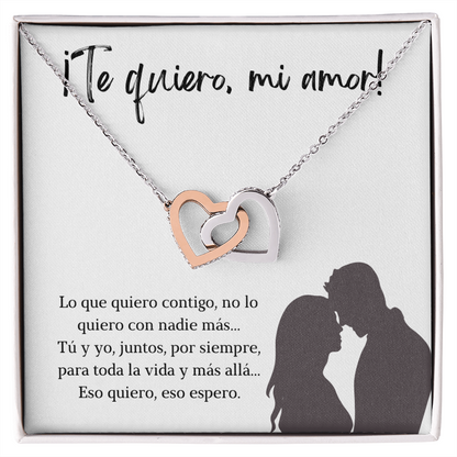 Interlocking hearts necklace, gift for wife, girlfriend, regalo para esposa, mujer, novia para Navidad, Christmas, thanksgiving, birthday