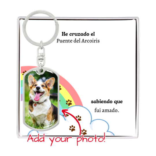 En memoria de mi perro, Rainbow Bridge Dog key chain, Loss of Dog memorial key chain, Dog loss gifts, Pet memorial key chain, Pet sympathy